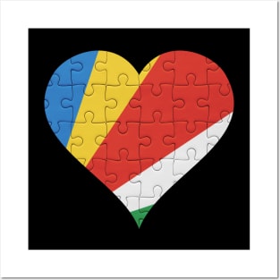 Seychellois Jigsaw Puzzle Heart Design - Gift for Seychellois With Seychelles Roots Posters and Art